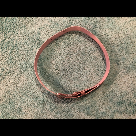 Vintage White High Waisted Metal Brocade Belt - Picture 6 of 8